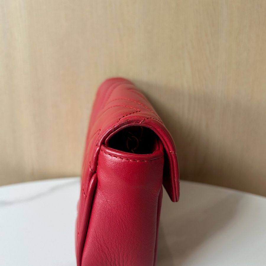 Gucci古馳馬蒙mini紅色鏈條包-2