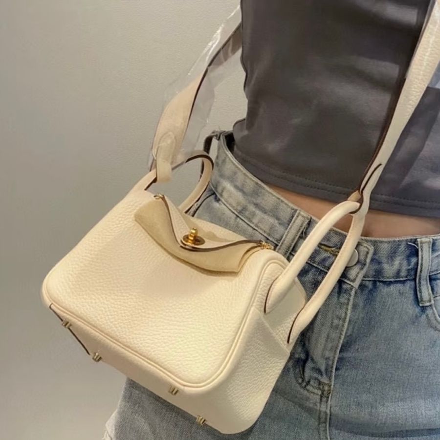 Hermes mini lindy 奶油白TC皮-8