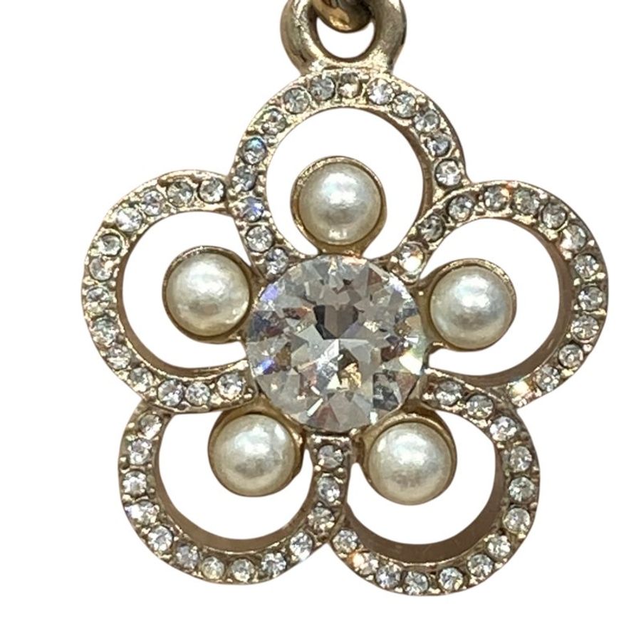CHANEL 香奈兒 ARRIVAL CRYSTAL PEARL CC EARRINGS 山茶花流蘇水鑽珍珠耳針 合金-8