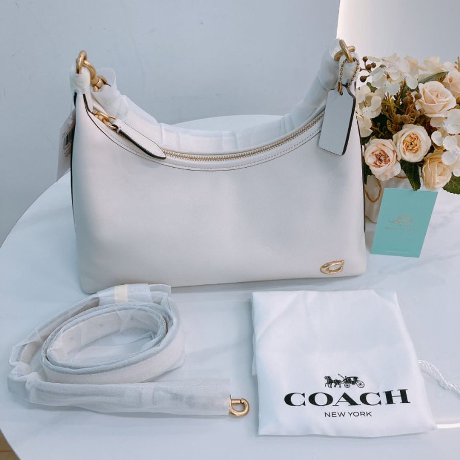 MS0659 Coach 蔻馳 腋下 兩用 包包 牛皮 月光色 Juliet Shoulder Bag Calfskin Moonlight-17