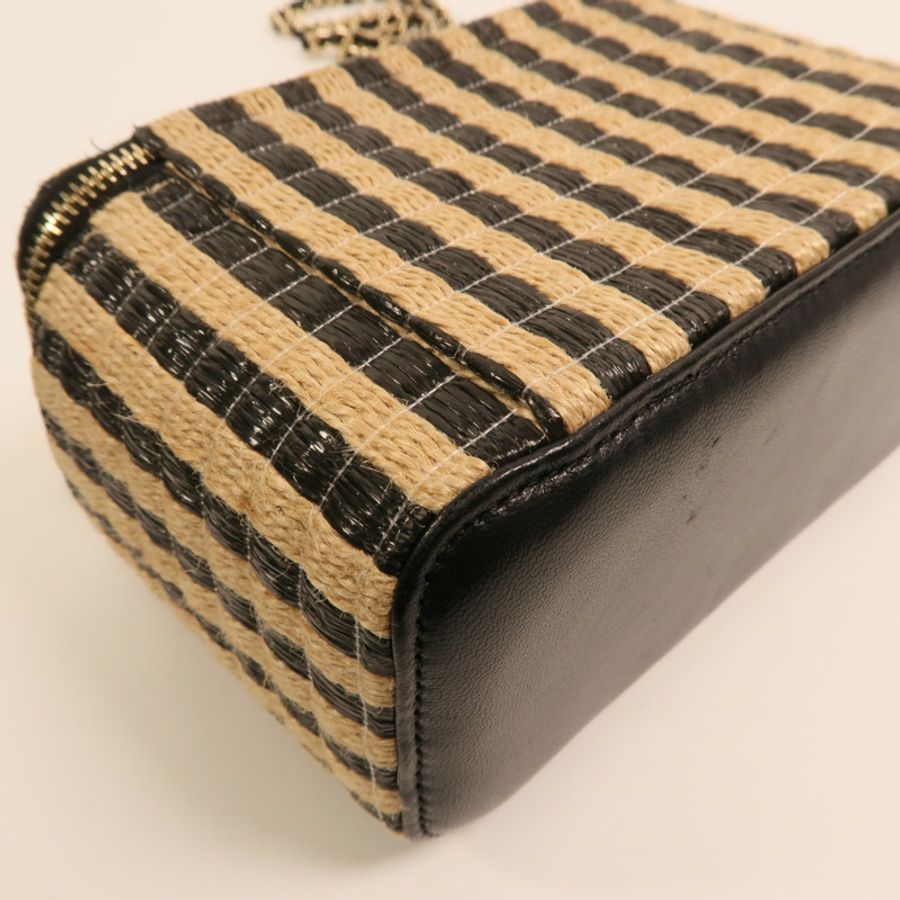 CHANEL Raffia Vanity Case金扣鏈帶肩背袋-13