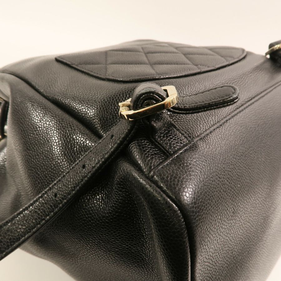 CHANEL 牛皮皮革Affinity Backpack金扣鏈帶背包-15