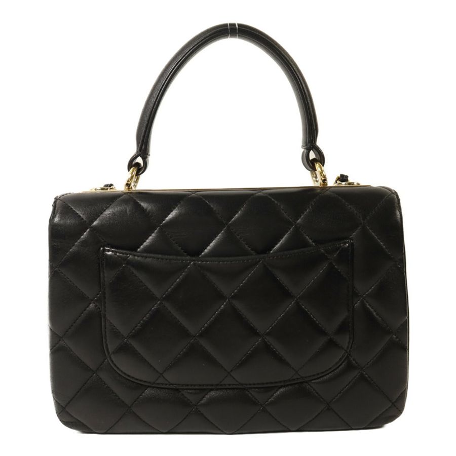 CHANEL 羊皮皮革Trendy CC Top Handle Bag金扣鏈帶手挽肩背兩用袋-1