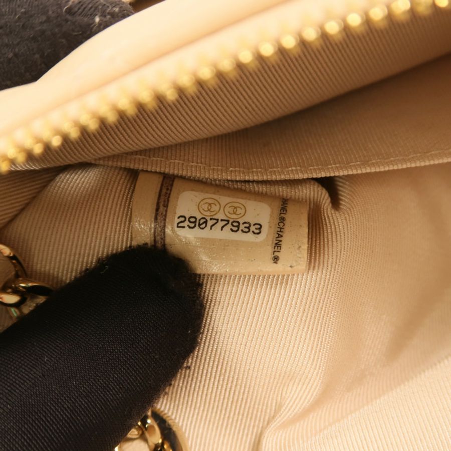 CHANEL 羊皮皮革Drawstring Double Zip Crossbody Bag金扣鏈帶肩背袋-6