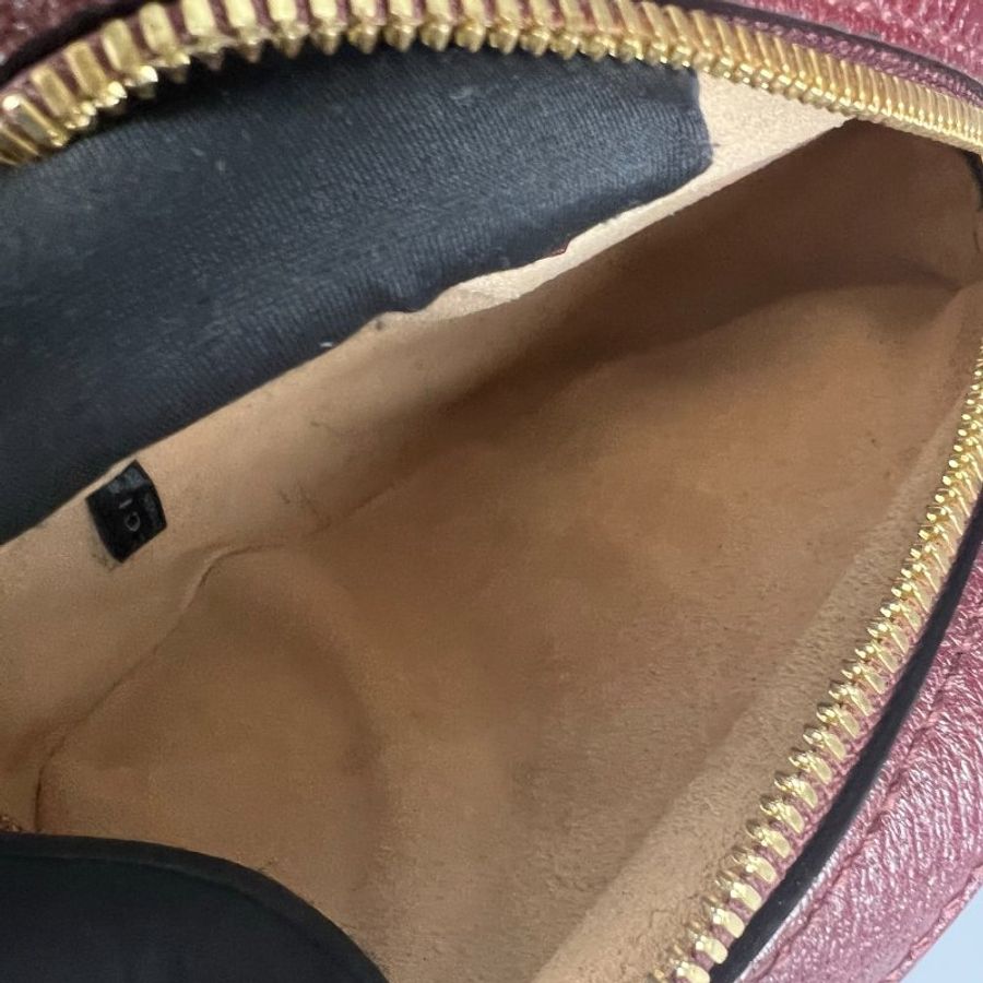 GUCCI 550618 酒紅皮革圓餅包-5