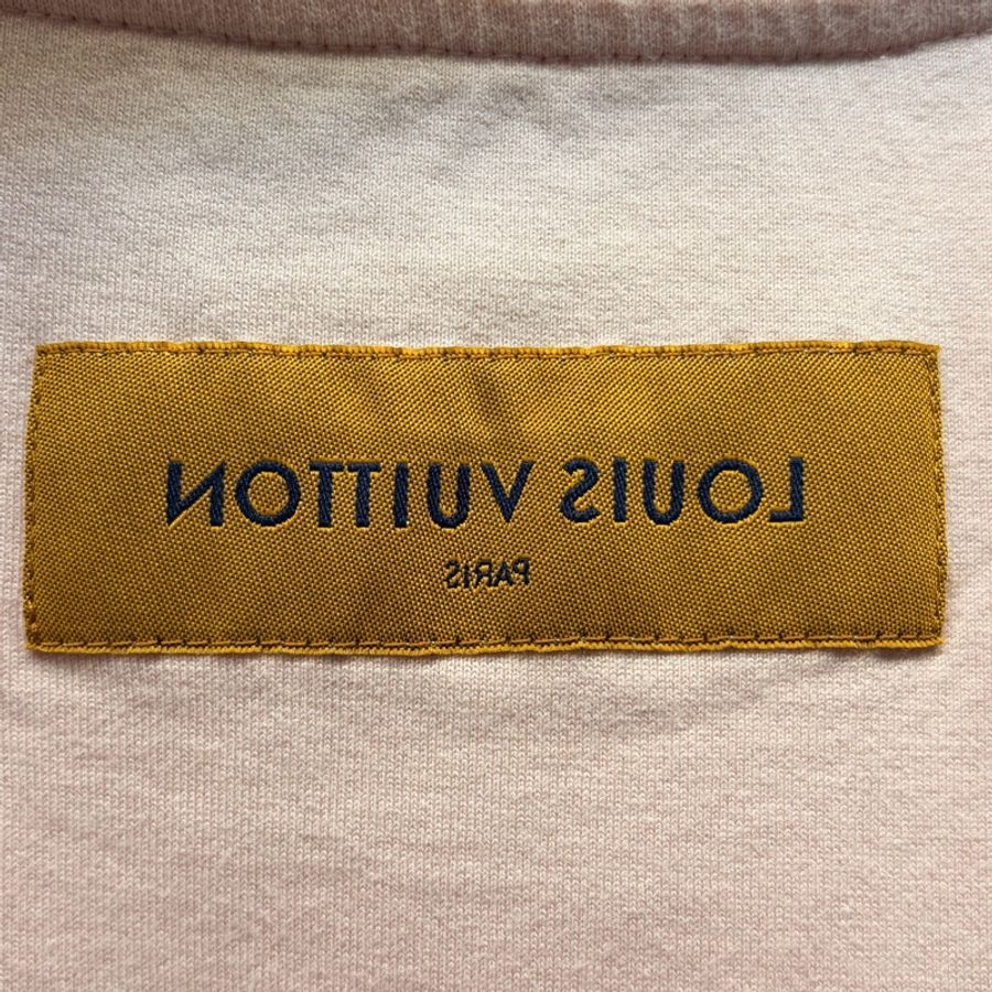 LV路易威登 LOUIS VUITTON 95新浮雕LOGO粉色XS 短袖T恤-4