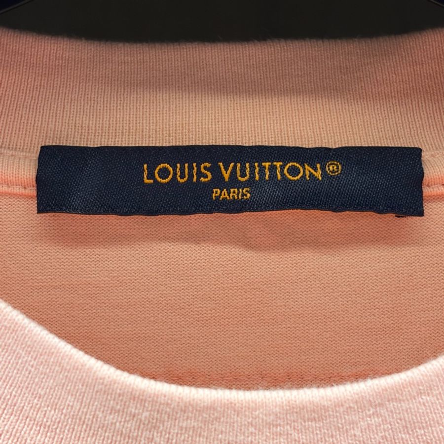 LV路易威登 LOUIS VUITTON 95新浮雕LOGO粉色XS 短袖T恤-7