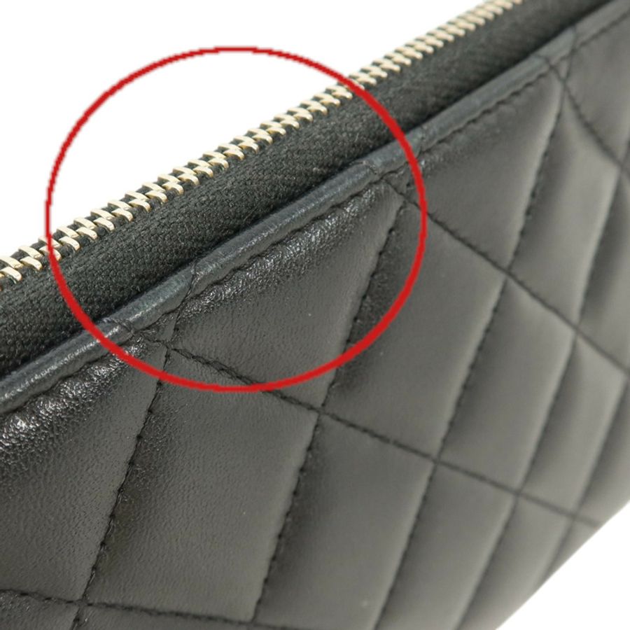 CHANEL 羊皮皮革Boy Chanel Zipper Long Wallet金扣長錢包-18
