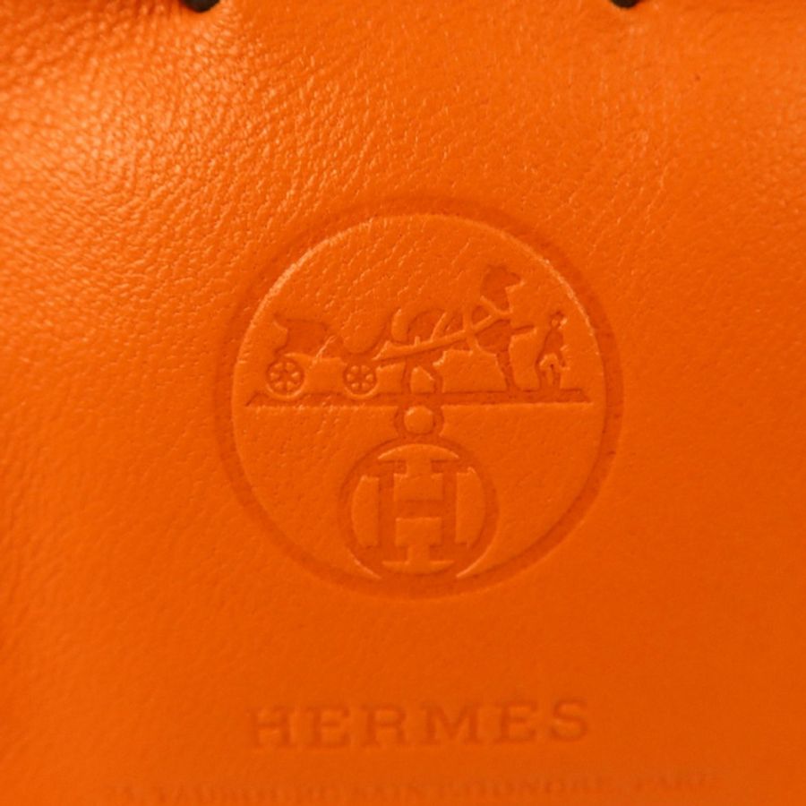HERMES Milo皮革Sac Orange Bag Charm掛飾-4