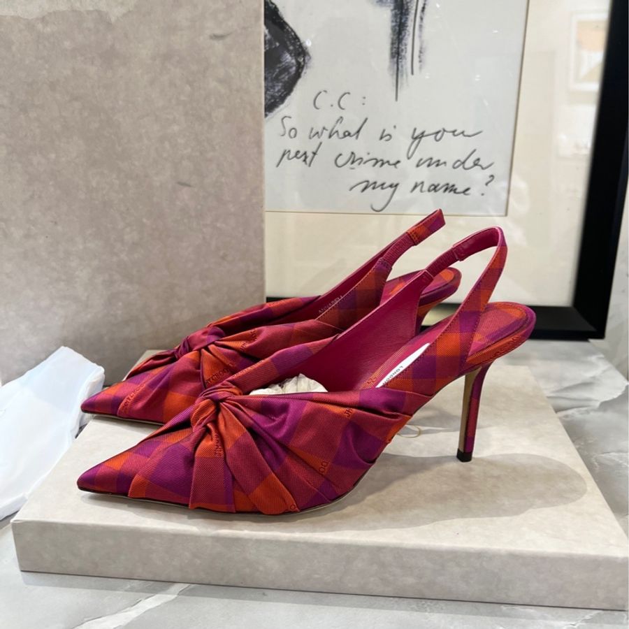 周仰傑Jimmy Choo 綢緞紐結蝴蝶結🎀尖頭高跟涼鞋 37.5碼-1