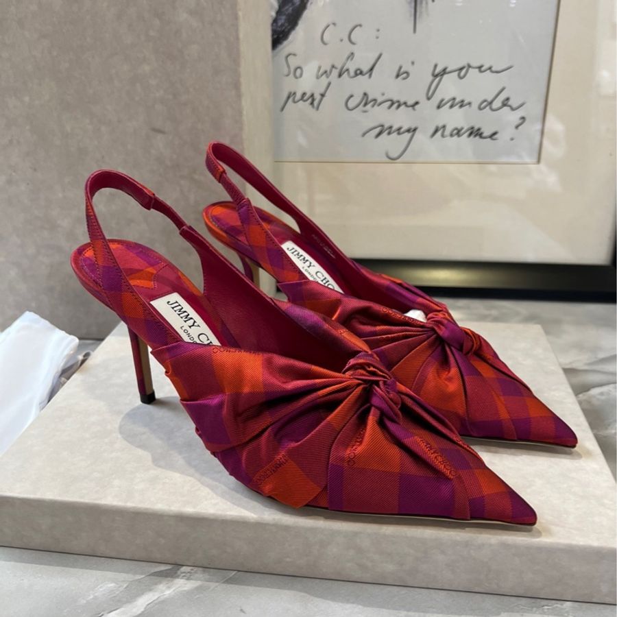 周仰傑Jimmy Choo 綢緞紐結蝴蝶結🎀尖頭高跟涼鞋 37.5碼-2