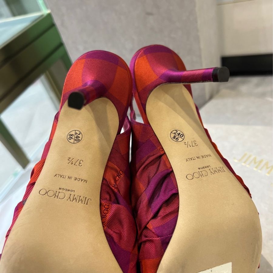 周仰傑Jimmy Choo 綢緞紐結蝴蝶結🎀尖頭高跟涼鞋 37.5碼-8