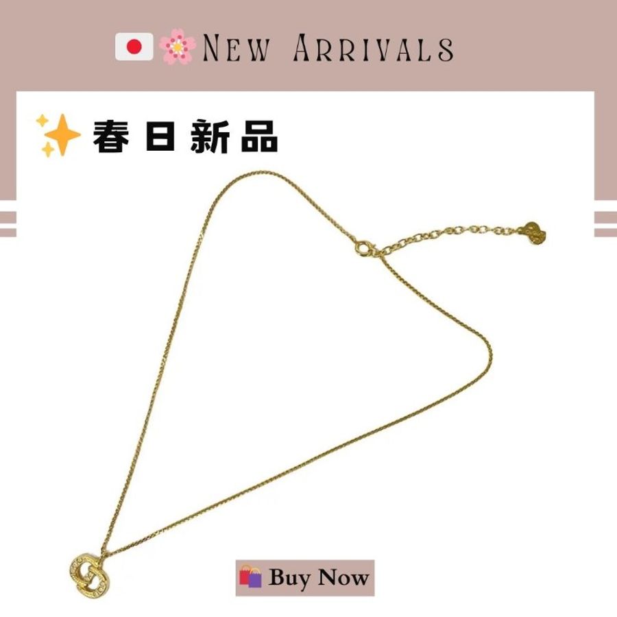 🛍️🎁 26 🔥 4月新品【預訂】💖 🔥💖 ✨Christian Dior CD 金色水鑽頸鏈 Necklace Dior 閃石頸鏈 Dior 頸鏈-9