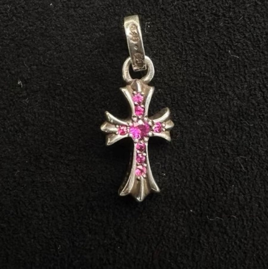 Chrome hearts 925銀粉寶石 baby fat 十字架 bbf-3