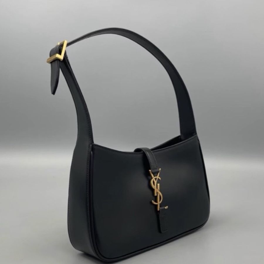 🥃SAINT LAURENT YSL聖羅蘭黑金HOBO腋下包手提單肩-15