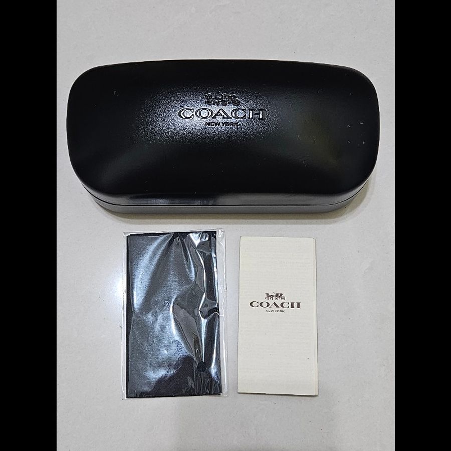 Coach 銀色Logo 方框墨鏡 黑色-14