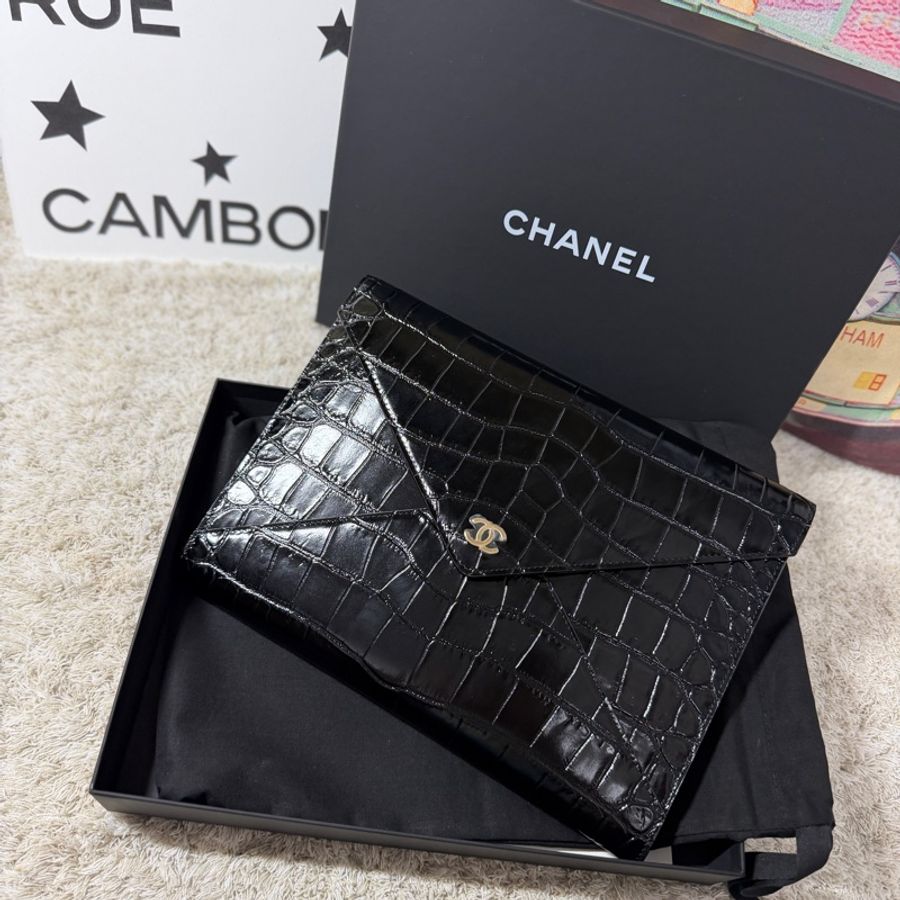 Chanel 26S 鱷魚壓紋手提包-0
