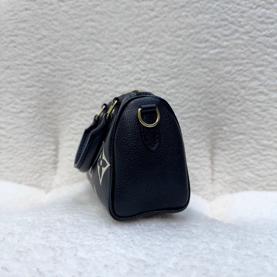 路易威登Nano Speedy LV黑拼米牛皮🖤迷你波士頓包 斜背手提兩用款 M81456-8