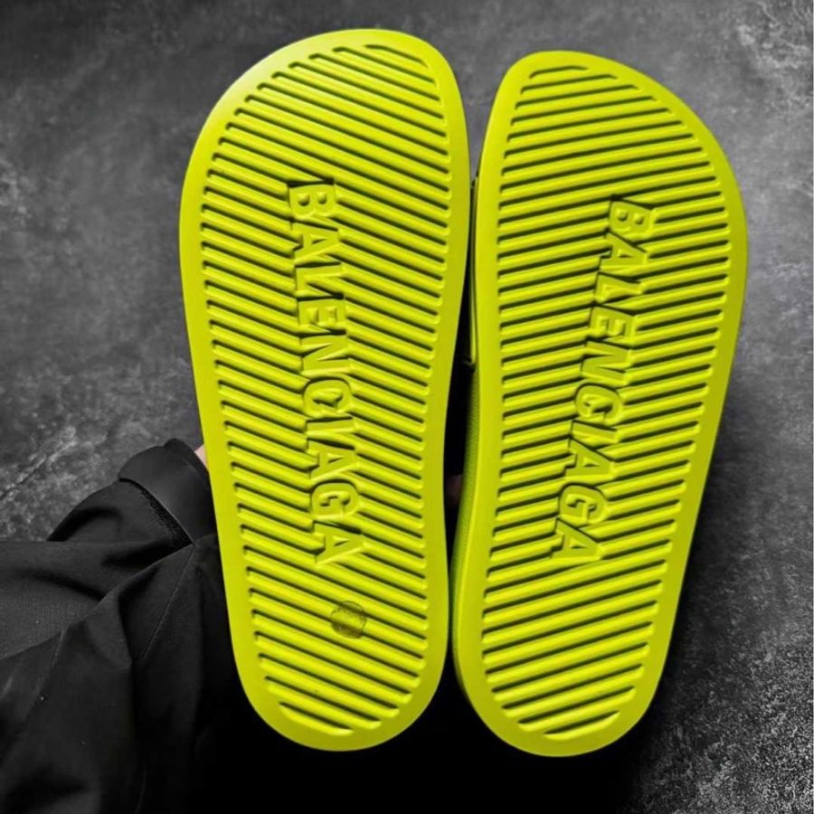 巴黎世家Balenciaga 螢光黃拖鞋-3