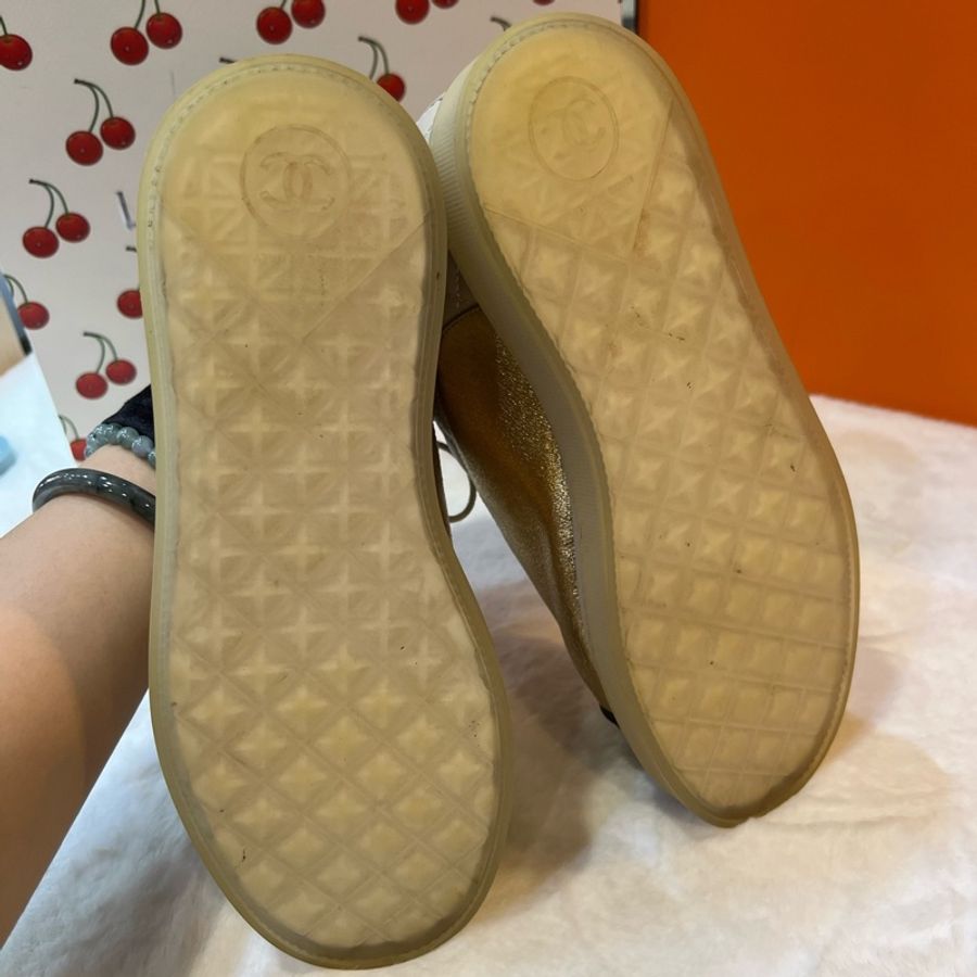 香奈兒/Chanel 黑金雙C珍珠厚底靴 35碼 🈚附件-7
