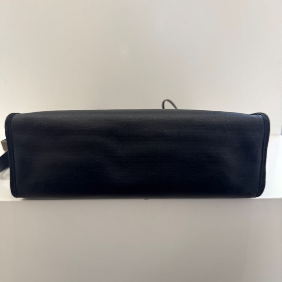 HERMES愛馬仕 herbag31防水布黑銀 外縫線 手提斜挎包-4