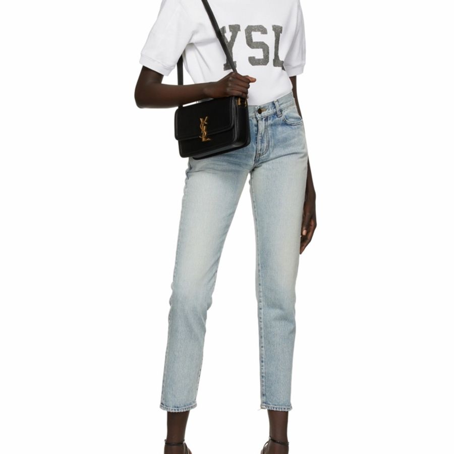 Saint Laurent 女士 SOLFERINO BOX 皮革中號肩背包 中號、23cm*6cm*16cm-7