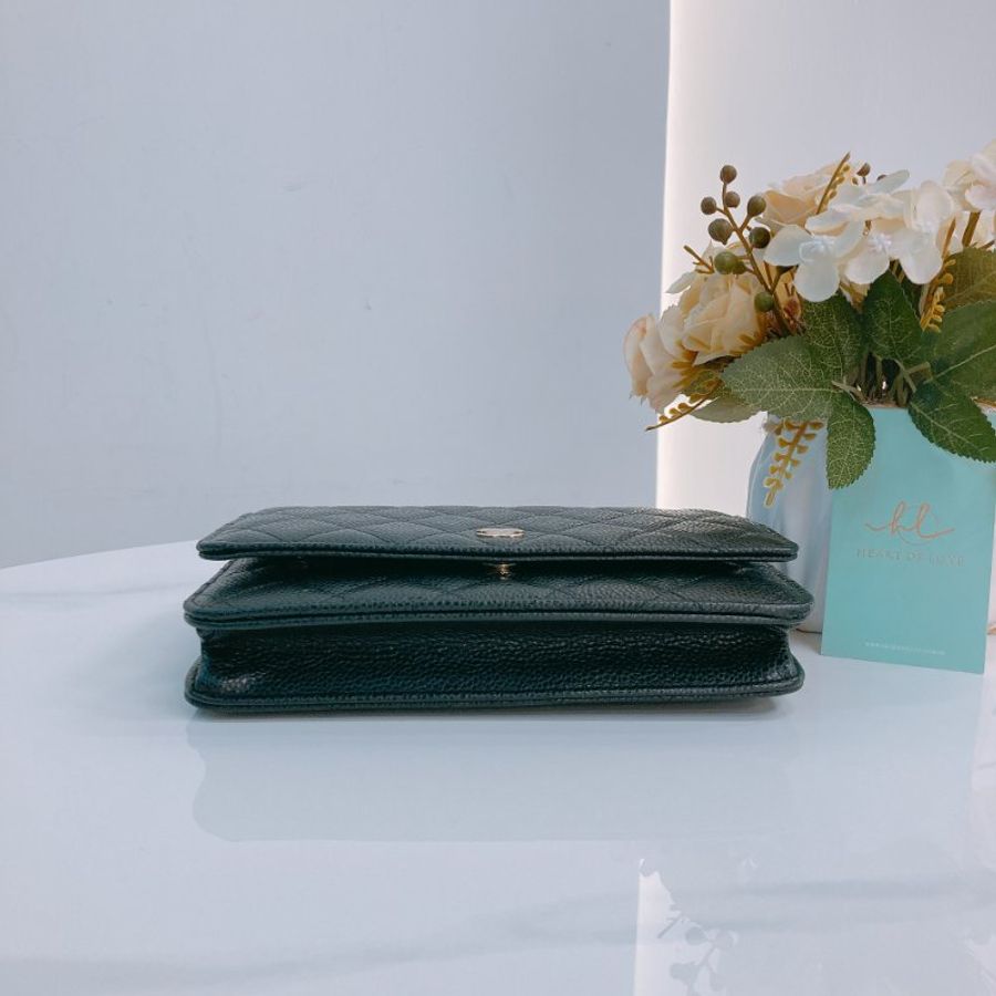 MS0674 Chanel 香奈兒 經典 鏈條錢包 魚子醬牛皮 荔枝紋 黑色 金扣 晶片款 Classic Wallet On Chian Grained Calfskin Caviar Black x GHW-4