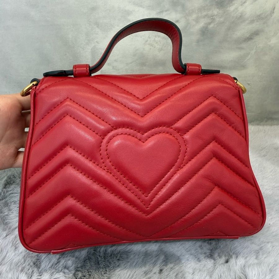 Gucci/古驰 GG Marmont 红金马蒙小号邮差包-5