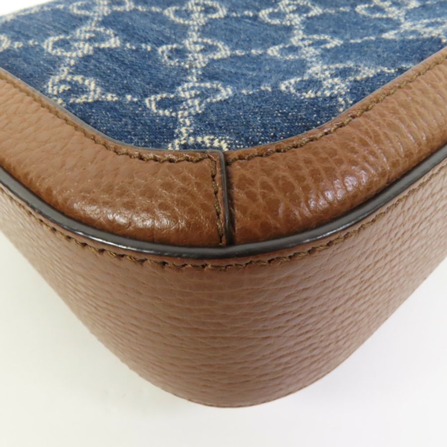 GUCCI Denim Horsebit 1955 Small肩背袋-16