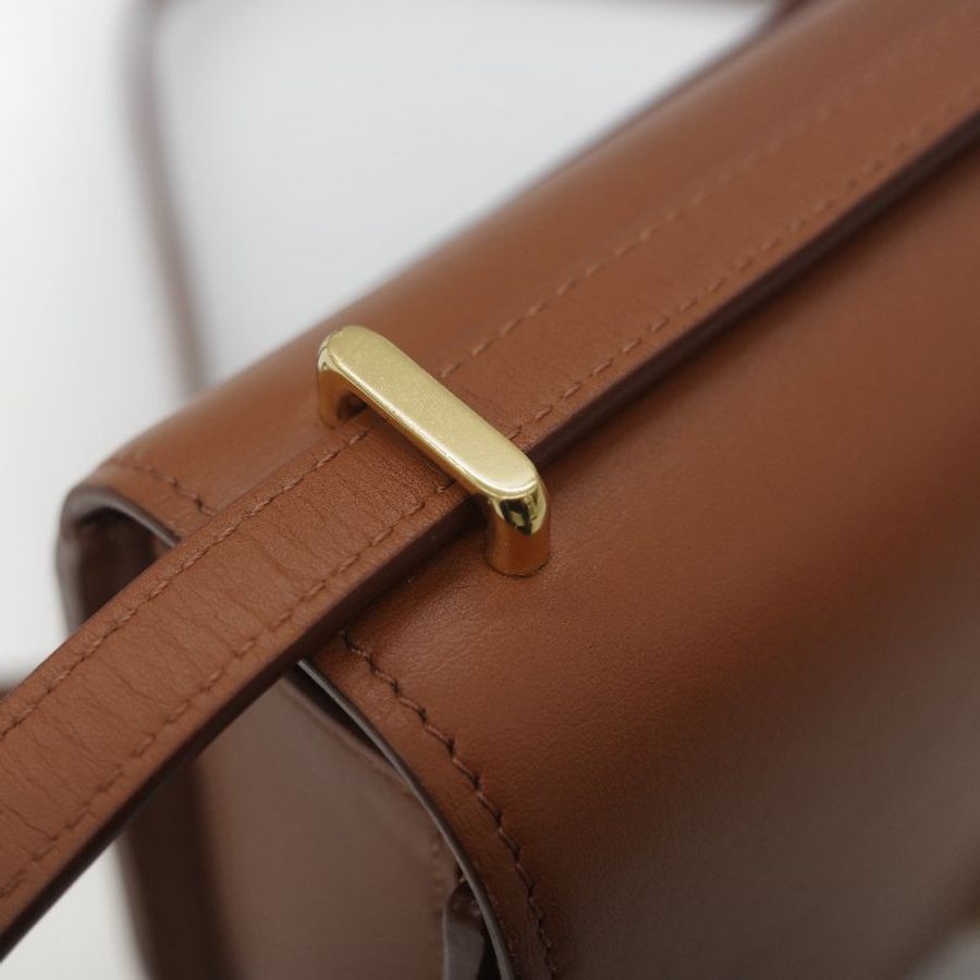 Loewe 羅威 Goya 焦糖色 牛皮 豆腐包 斜挎包-17