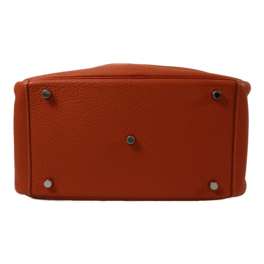 HERMES Clemence皮革Lindy 30手挽肩背兩用袋Orange Poppy-3