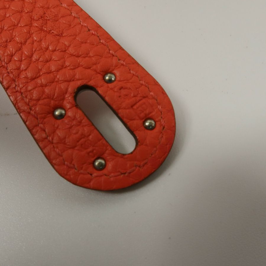 HERMES Clemence皮革Lindy 30手挽肩背兩用袋Orange Poppy-6