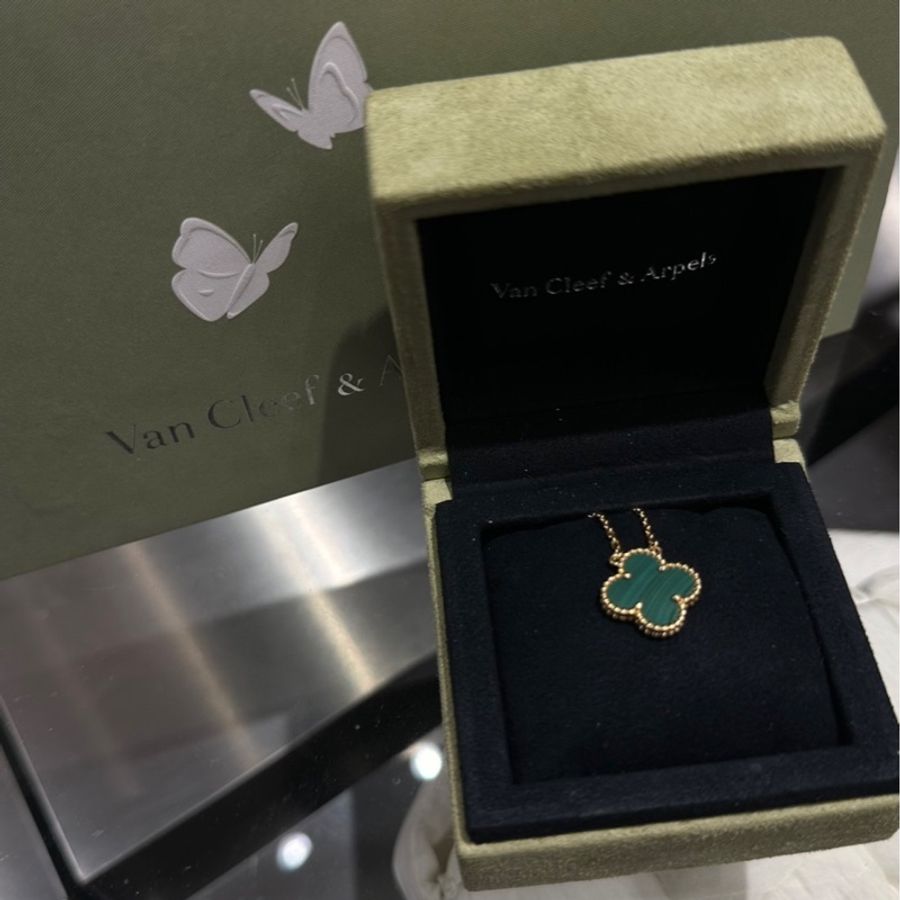 2021年有購證🌟Van Cleef & Arpels 梵克雅寶 VCA 孔雀石項鍊 Vintage Alhambra|Classic Trend CT精品|台北東區實體-0