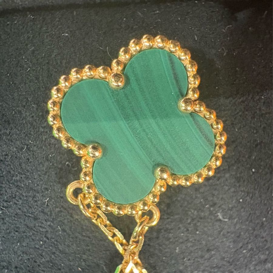 2021年有購證🌟Van Cleef & Arpels 梵克雅寶 VCA 孔雀石項鍊 Vintage Alhambra|Classic Trend CT精品|台北東區實體-2
