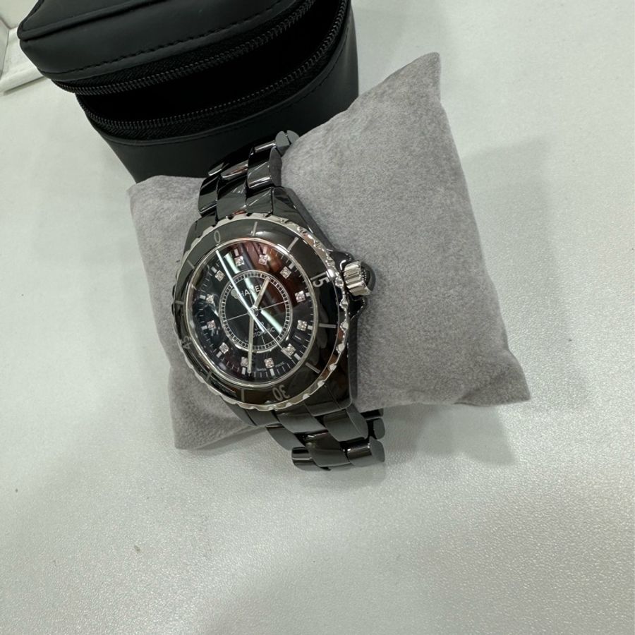 CHANEL香奈兒 J12系列 腕錶 自動機械機芯 陶瓷精鋼錶帶 黑色鑽刻錶盤 男女同款 38錶盤-1