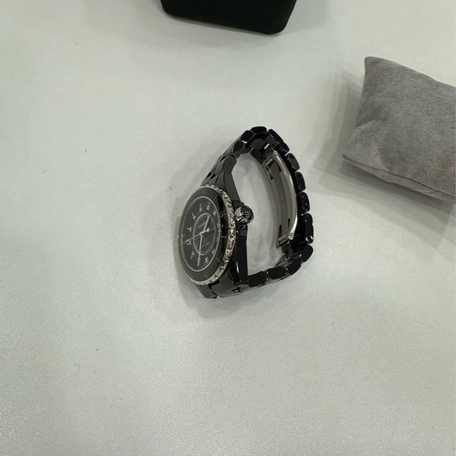 CHANEL香奈兒 J12系列 腕錶 自動機械機芯 陶瓷精鋼錶帶 黑色鑽刻錶盤 男女同款 38錶盤-4