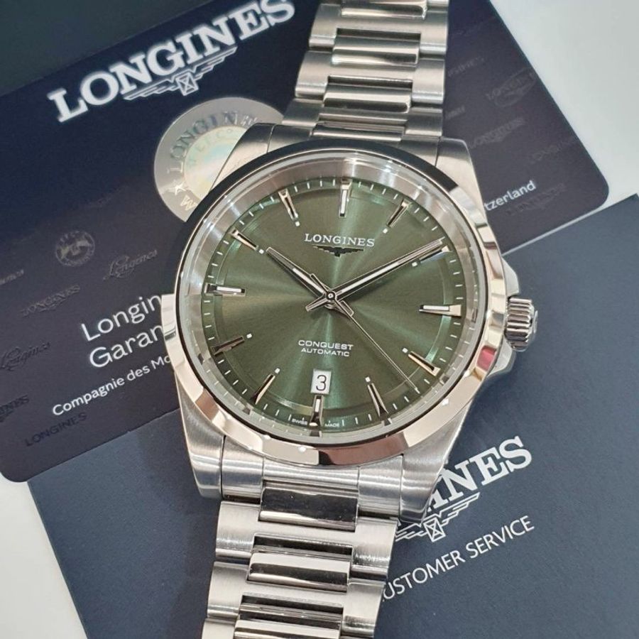 【大眾名錶】LONGINES浪琴 L3.830.4.02.6 征服者系列 綠色面盤 2024/07 大眾名錶B1256-3