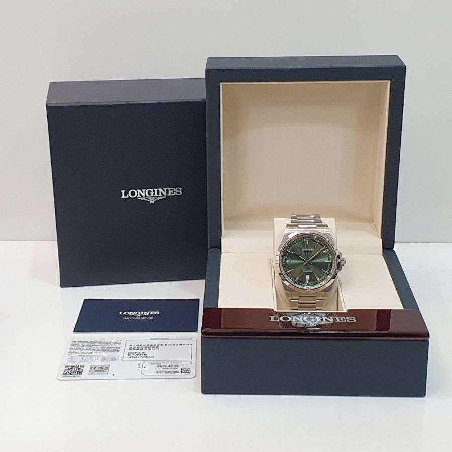 【大眾名錶】LONGINES浪琴 L3.830.4.02.6 征服者系列 綠色面盤 2024/07 大眾名錶B1256-8