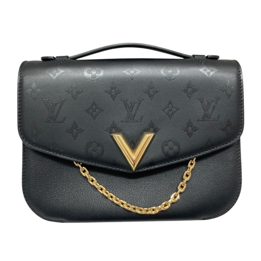 LOUIS VUITTON 路易威登 M53382 VERY MESSENGER 側背包 皮革 老花 黑色-1
