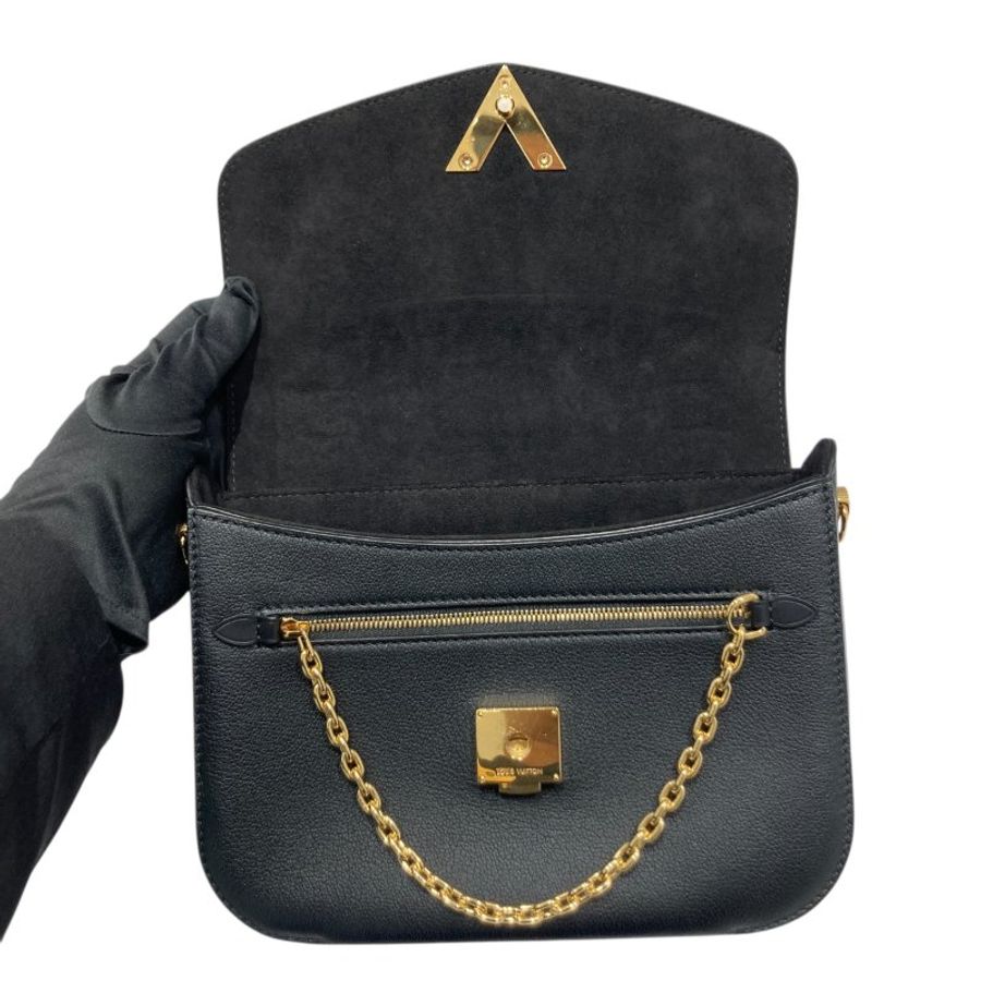 LOUIS VUITTON 路易威登 M53382 VERY MESSENGER 側背包 皮革 老花 黑色-7