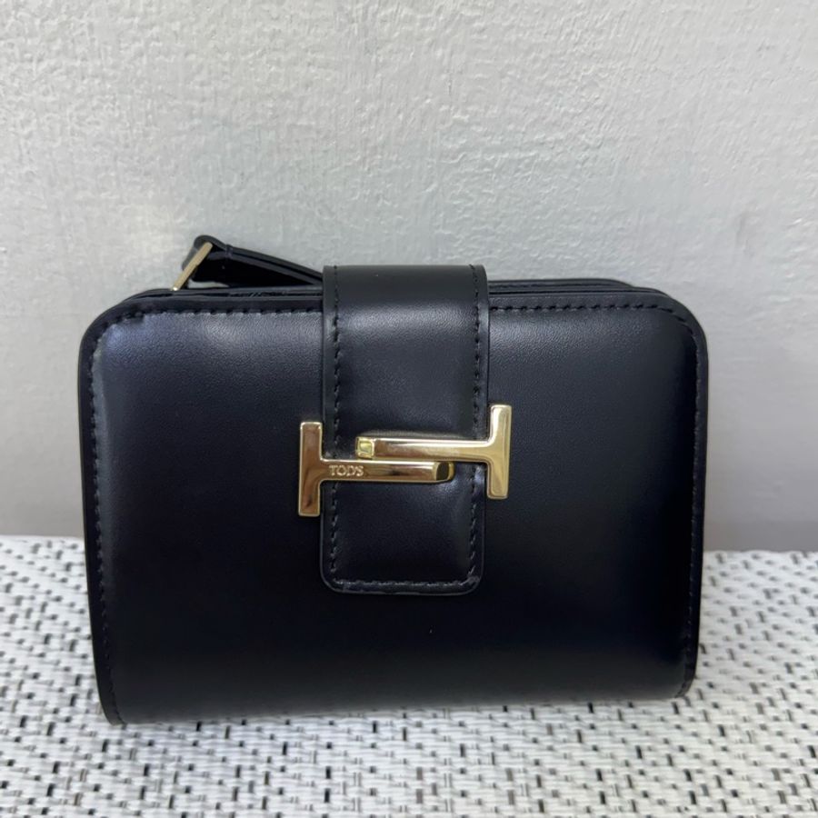 Tod’s黑皮革短夾-0
