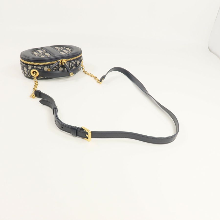 Dior 帆布/皮革CD Signature Oval Camera金扣手挽肩背兩用袋-4