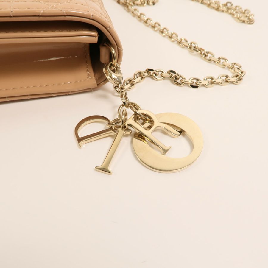 Dior 漆皮皮革Lady Dior Pouch鏈帶肩背袋-8