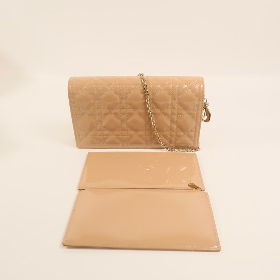 Dior 漆皮皮革Lady Dior Pouch鏈帶肩背袋-9