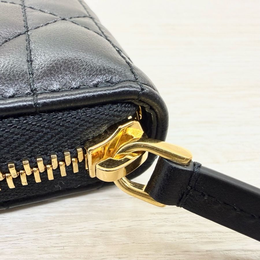 DIOR 26/2離櫃全新✨黑金羊皮Miss Caro Voyageur 薄款錢包-10