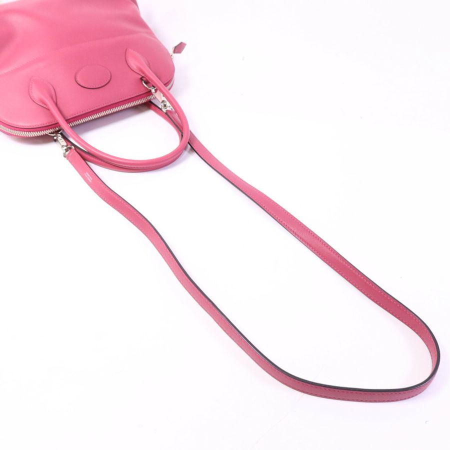 HERMES Swift皮革Bolide 27手挽袋Rose Pourpre-7
