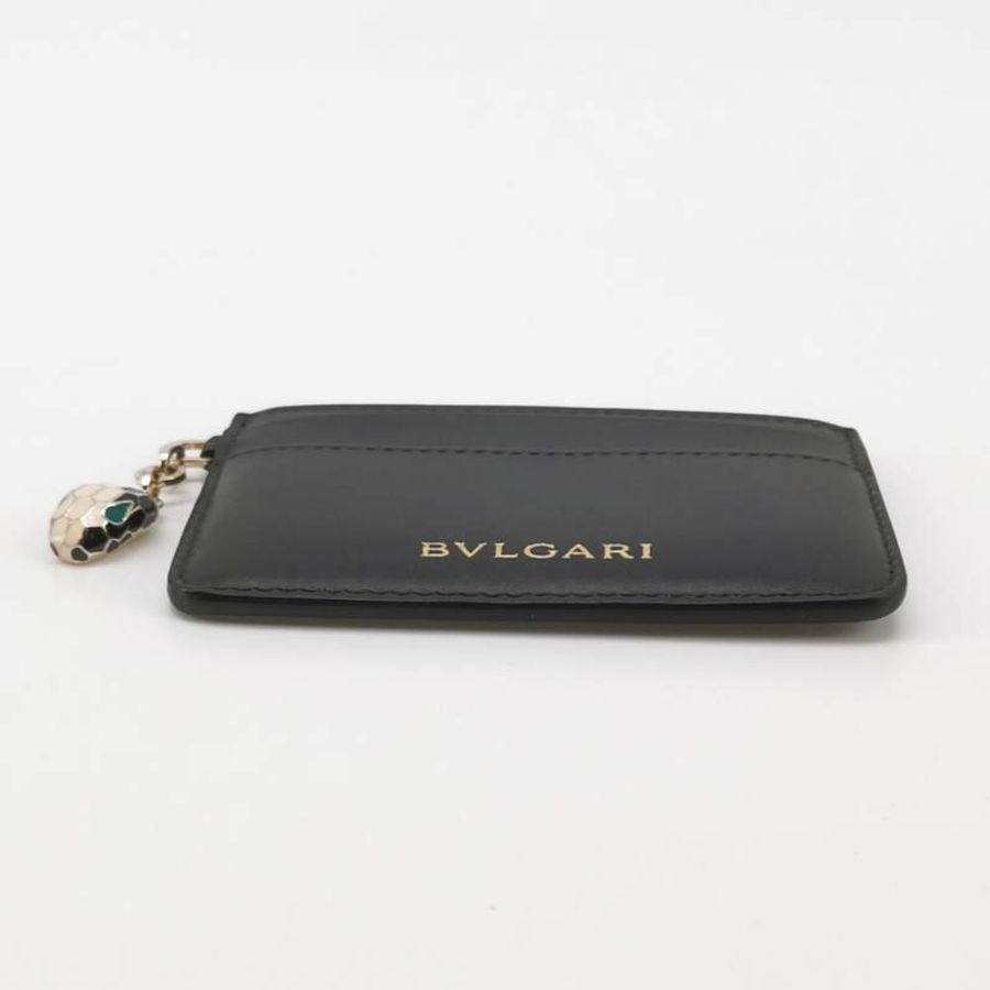 Bvlgari Serpenti Forever蛇頭包牛皮純色蛇頭卡包-4