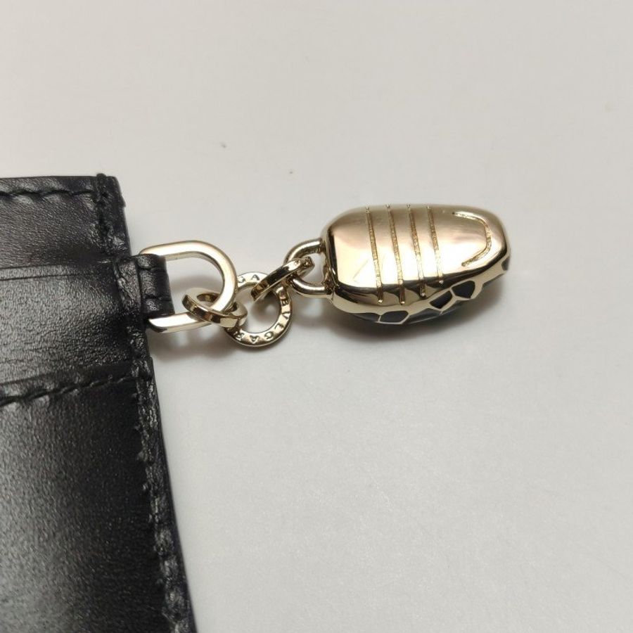 Bvlgari Serpenti Forever蛇頭包牛皮純色蛇頭卡包-9