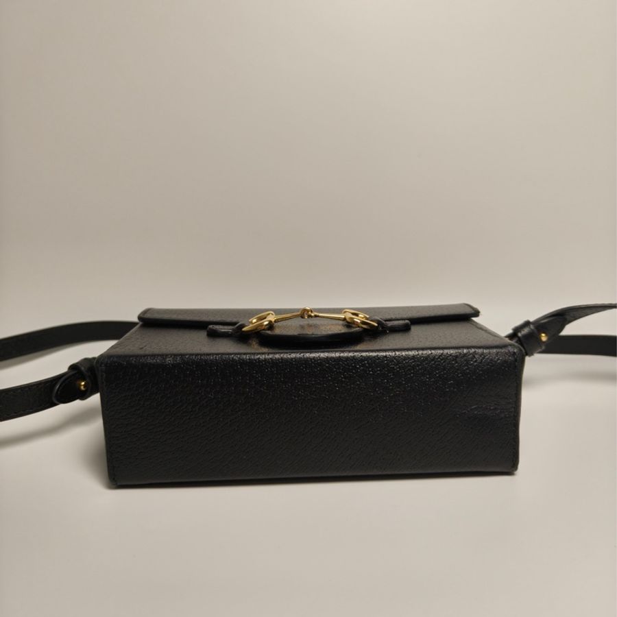98新|Gucci/古馳 黑色1955橫版盒子包-4