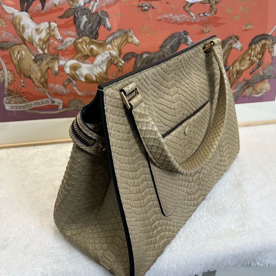 賽琳/Celine edge bag限量版蛇皮鞦韆 手提包 🈚附件-3